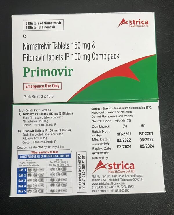 thuoc primovir Thuốc Primovir nirmatrelvir và ritonavir giá bao nhiêu mua ở đâu?